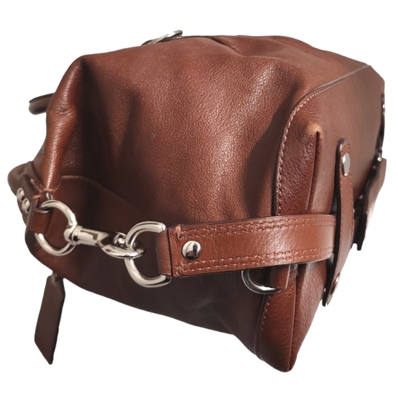 COACH Ashley Sabrina Pleated Convertible Satchel Duffle Bag Walnut F15445 - Picture 10 of 16